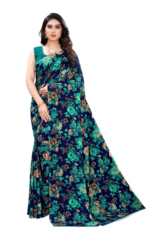 Fancy Georgette Printed Saree With blouse
